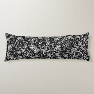 Cute black dalmatian flowers background design body cushion