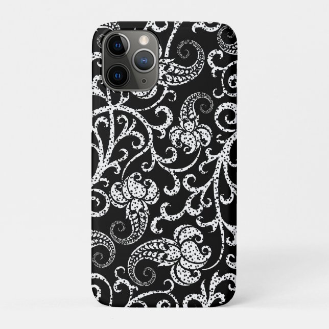 Cute black dalmatian flowers background design Case-Mate iPhone case (Back)