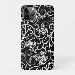 Cute black dalmatian flowers design iPhone 11 pro case