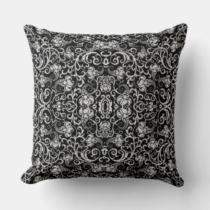 Cute black dalmatian flowers design cushion