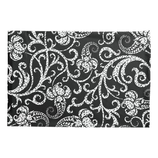 Cute black dalmatian flowers design pillowcase (Back)