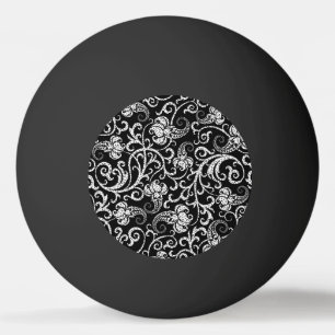 Cute black dalmatian flowers design ping pong ball