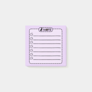 Cute Black Dog Personalised Post-it Notes