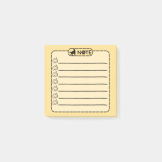Cute Black Dog Personalised Post-it Notes