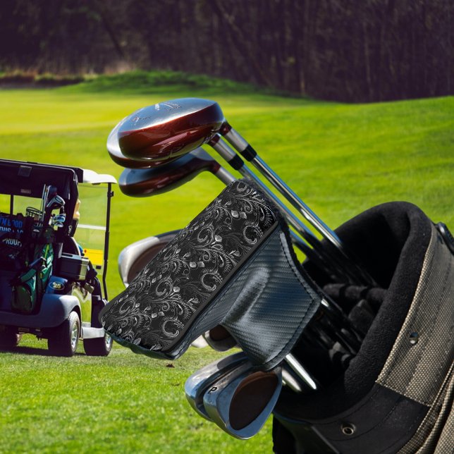 Cute Black Floral Paisley Golf Head Cover (Creator Uploaded)