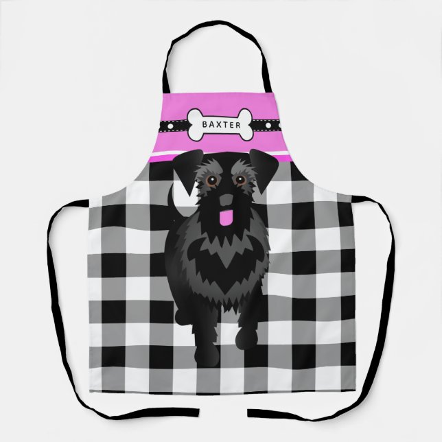 Cute Black Giant or Standard Schnauzer Apron (Front)