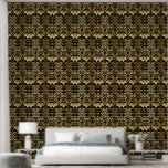 Cute black gold art Deco tiled pattern Wallpaper<br><div class="desc">Cute black gold art Deco tiled pattern Wallpaper</div>