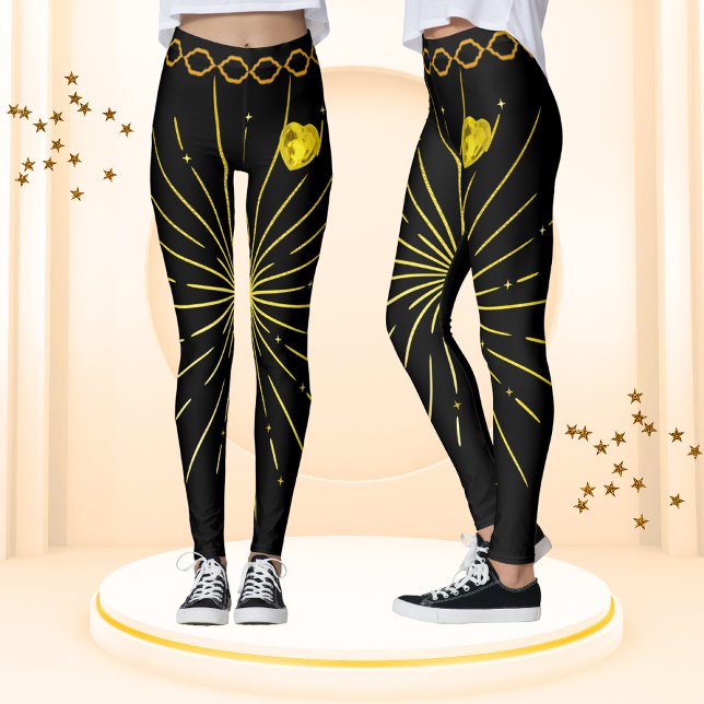 Cute Black & Gold Striped Stylish African Women  Leggings (Creator Uploaded)
