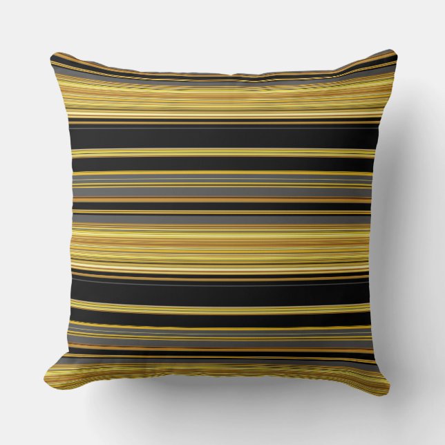 Cute black golden stripes cushion (Front)