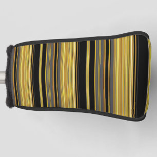 Cute black golden stripes golf head cover