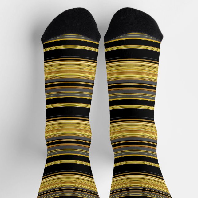 Cute black golden stripes socks (Top)