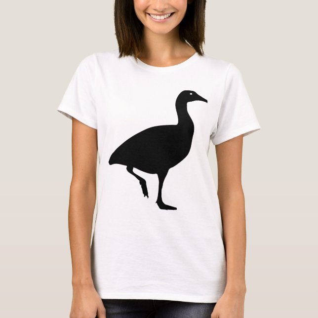 Cute Black Goose Silhouette T-Shirt (Front)