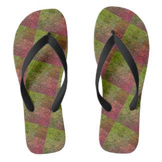 Cute Black GREEN  RED Modern Woman Flip Flops