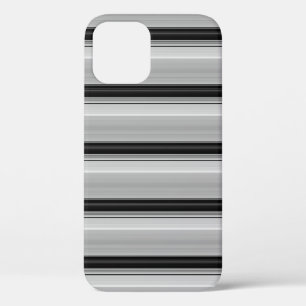 Cute black grey stripes iPhone 12 case