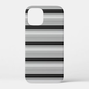 Cute black grey stripes iPhone 12 mini case