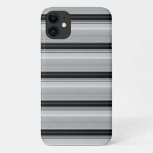 Cute black grey stripes iPhone 11 case