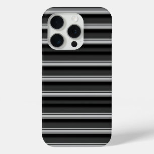Cute black grey stripes iPhone 15 pro case