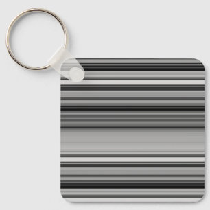 Cute black grey stripes key ring