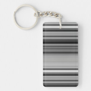 Cute black grey stripes key ring