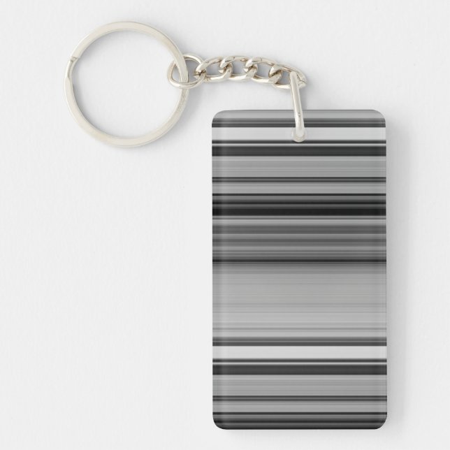 Cute black grey stripes key ring (Front)