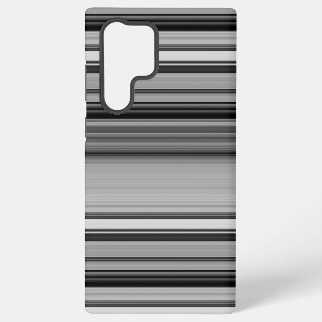Cute black grey stripes  samsung galaxy s22 ultra case (Back)