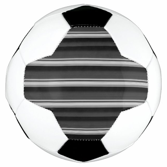 Cute black grey stripes soccer ball (Front)