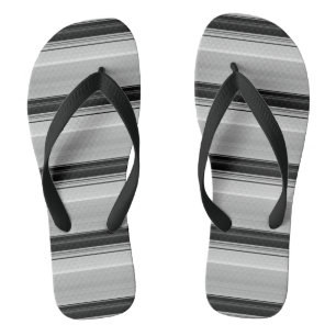 Cute black grey stripes thongs