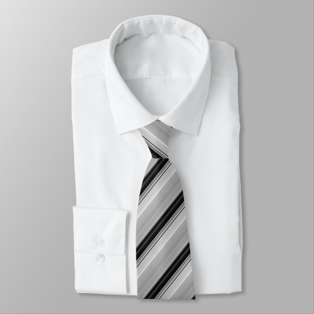 Cute black grey stripes tie (Tied)