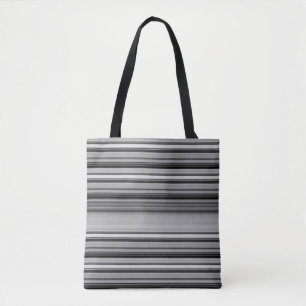 Cute black grey stripes tote bag