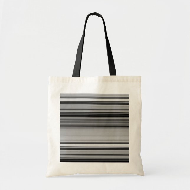Cute black grey stripes tote bag (Front)