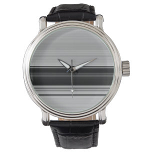 Cute black grey stripes watch