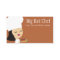 Cute black hair girl chef steak dinner biz cards