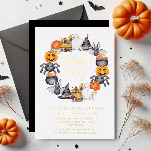 Cute Black Happy Halloween Illustration Part Gold 