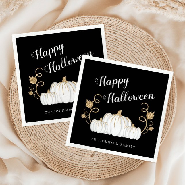 Cute Black Happy Halloween Pumpkin Napkins (Cute Black Happy Halloween Pumpkin Napkins)