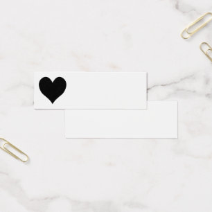 Cute Black Heart Blank Business Card