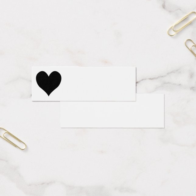Cute Black Heart Blank Business Card (Office)