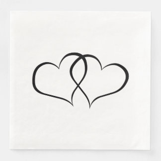 Cute black hearts napkin
