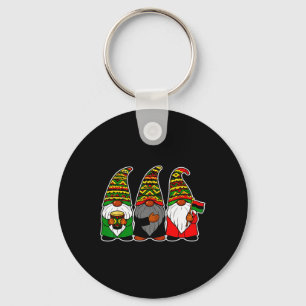 Cute Black History Month Gnomes African American J Key Ring