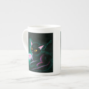 Cute Black Kitten Bone China Mug