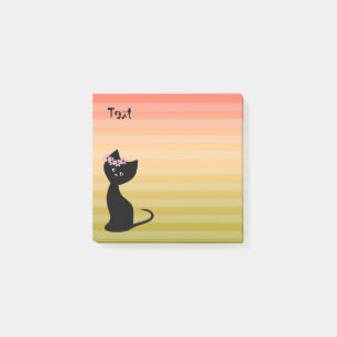 Cute black kitten cat personalised summer gradien post-it notes