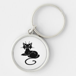 Cute Black Kitty Key Ring