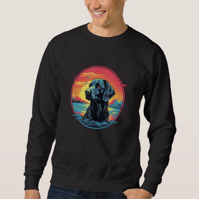 Cute Black Lab Black Labrador Retriever Puppy Dog  Sweatshirt (Front)