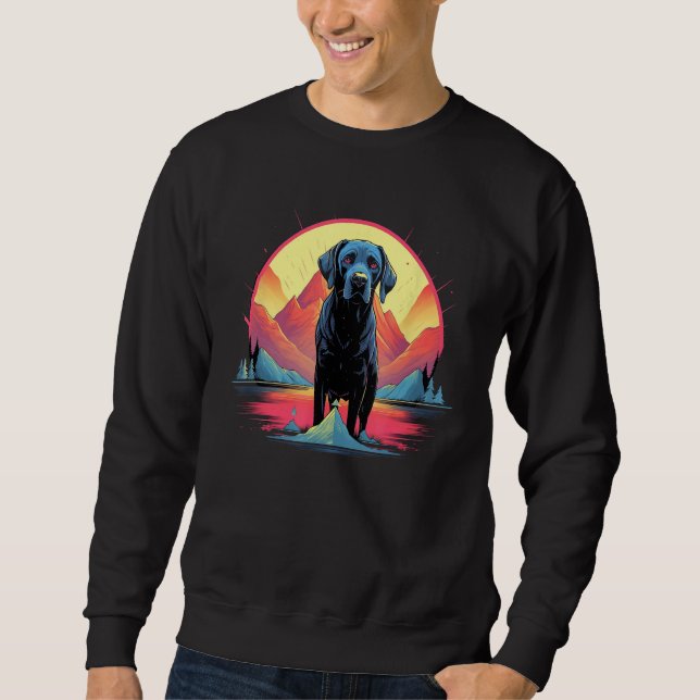 Cute Black Lab Black Labrador Retriever Puppy Dog  Sweatshirt (Front)