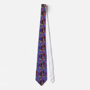 Cute Black Lab Dog and Toys Christmas Tie