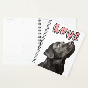Cute Black Lab Puppy Dog Love Labrador Retriever Planner