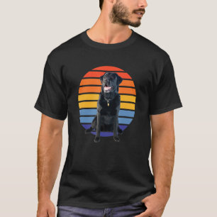 Cute Black Lab Vintage Sunset Dog Dog Mum Dog Dad T-Shirt