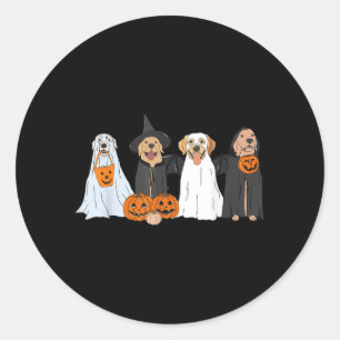Cute Black Labrador Dog Halloween Ghost Dogs Classic Round Sticker