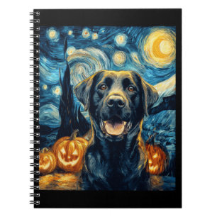 Cute Black Labrador Dog Halloween Jack O Lantern P Notebook