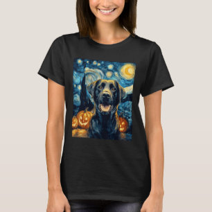 Cute Black Labrador Dog Halloween Jack O Lantern P T-Shirt