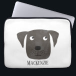 Cute Black Labrador Retriever Dog Custom Name Laptop Sleeve<br><div class="desc">A funny Black Labrador Retriever dog to make you smile.
Change or remove the name to customise.</div>